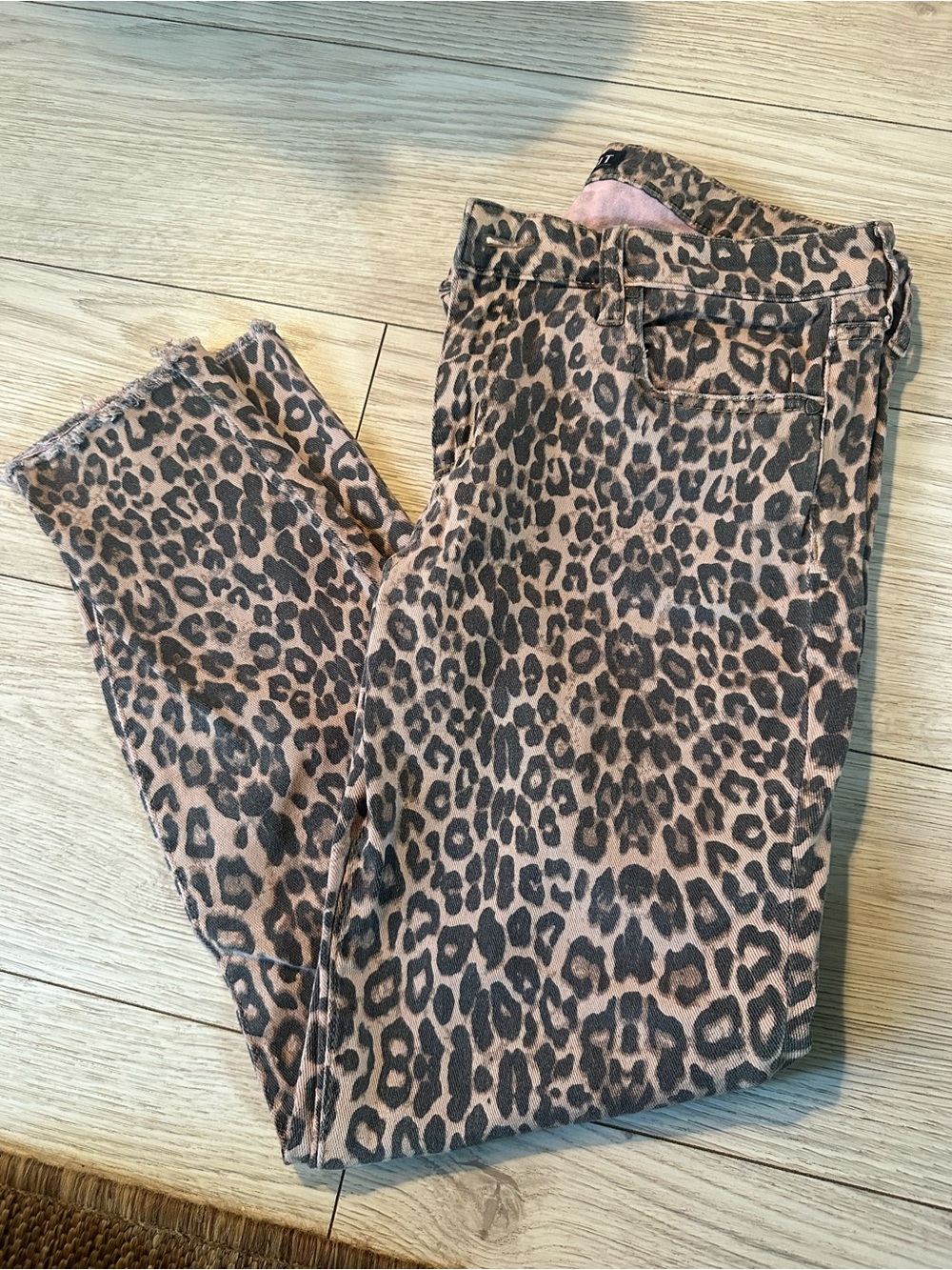 KUT women’s 10 Leopard Print Skinny Jeans - Brown and Black